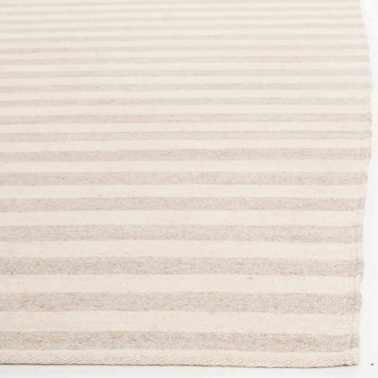 Coastal Tones Handwoven Wool Stripe Area Rug 10' x 14'