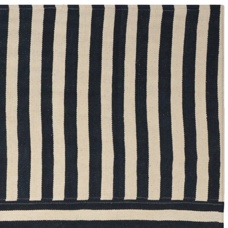 Cinder Stripe Handwoven Wool Rectangular 6' x 9' Rug