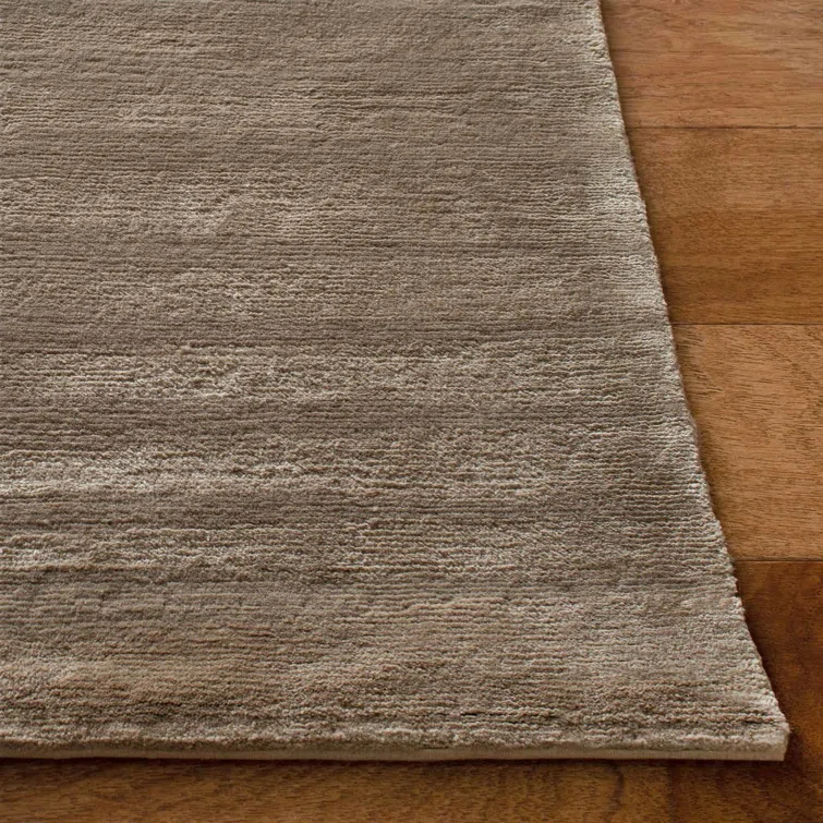 Nepalese Falcon Striped 6' x 9' Hand-Knotted Wool-Silk Rug