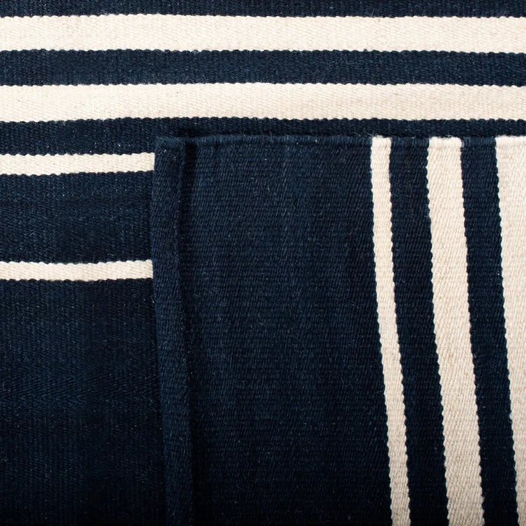 Modern Striped Handwoven Wool 9' x 12' Area Rug in Cinder