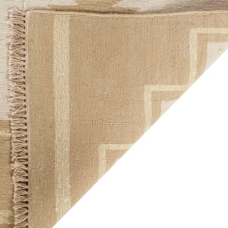 Desert Cream Hand-Knotted Wool-Cotton 9' x 12' Area Rug