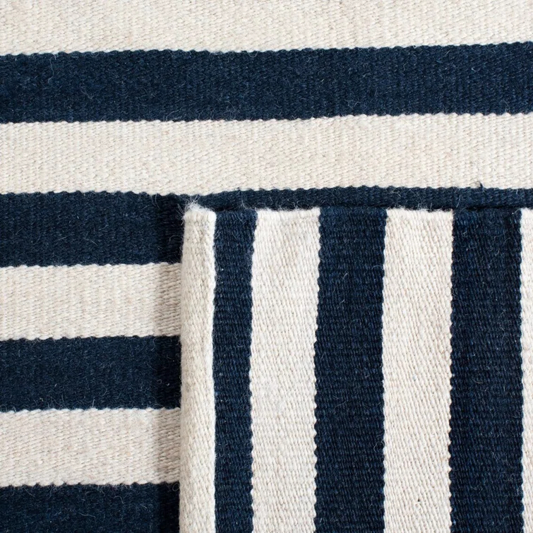 Cinder Stripe 4' x 6' Wool Flat Woven Rug