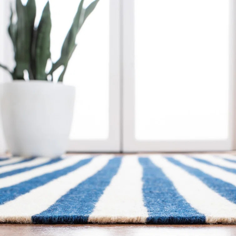 Pacific Stripe Handwoven Small Wool Area Rug