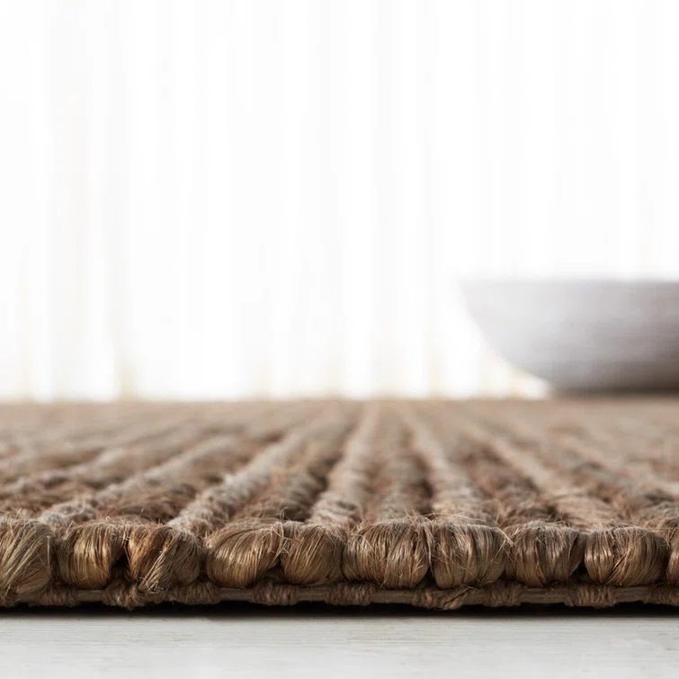 Hand-Knotted Jute-Cotton Blend 6' x 9' Rectangular Area Rug
