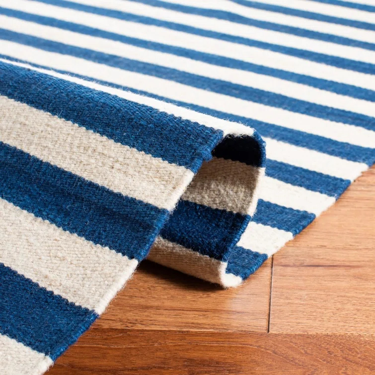 Pacific Stripe Handwoven Small Wool Area Rug