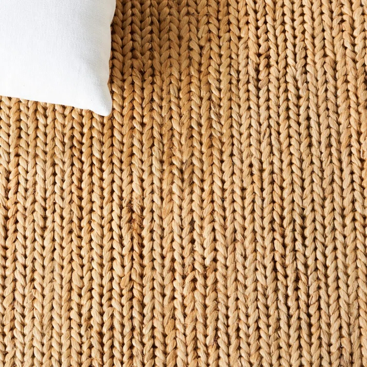 Hand-Knotted Cotton-Synthetic Blend 6'x9' Rectangular Area Rug