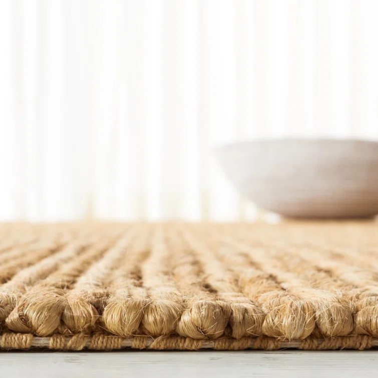 Hand-Knotted Cotton-Synthetic Blend 6'x9' Rectangular Area Rug