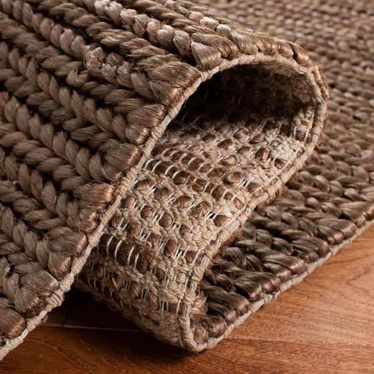 Hand-Knotted Jute-Cotton Blend 6' x 9' Rectangular Area Rug