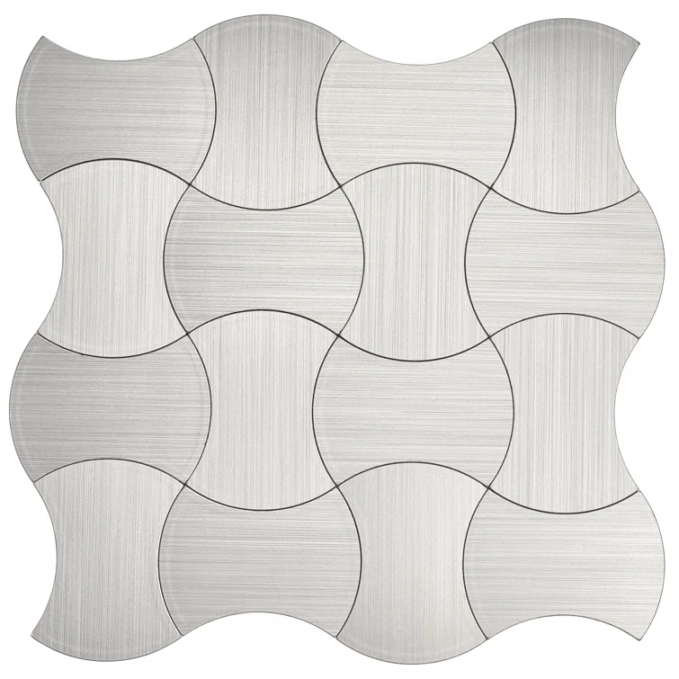 Avant Decor 3.6'' W x 1.85'' L Aluminum Peel and Stick Mosaic Tile