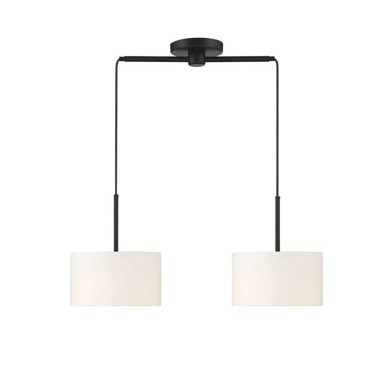 2 - Light Dimmable Drum Chandelier