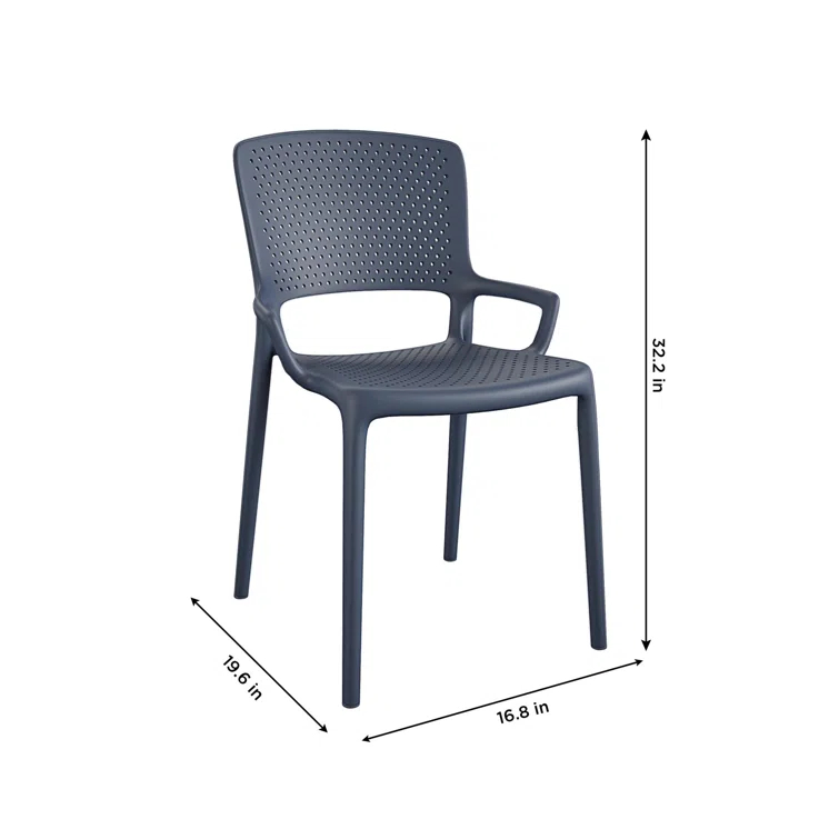 COSCO Outdoor/Indoor Stacking Resin Chair with Square Back and Arms