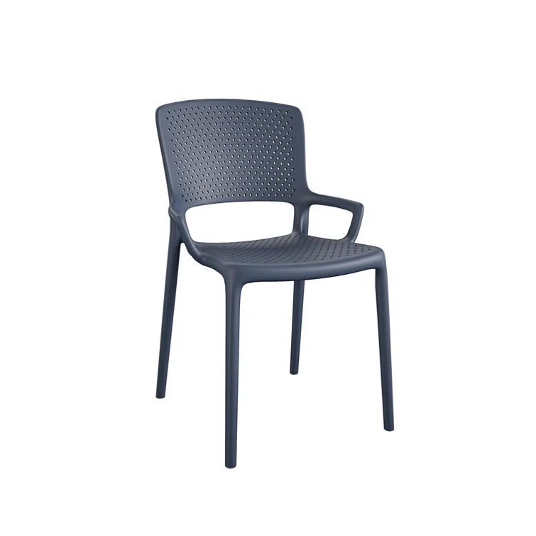 COSCO Outdoor/Indoor Stacking Resin Chair with Square Back and Arms