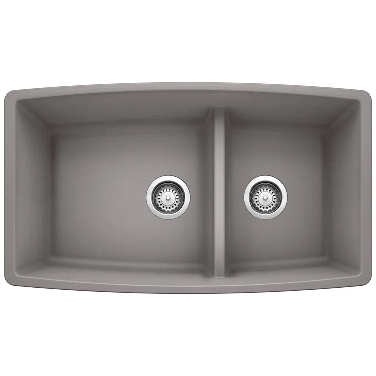 Performa SILGRANIT 33" L x 19" W Double Bowl Undermount Kitchen Sink