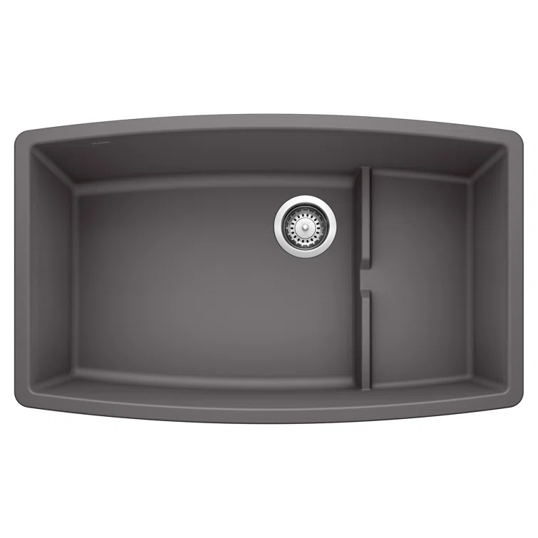Performa Cascade SILGRANIT 32" L X 20'' W Single Bowl Undermount Kitchen Sink with Colander