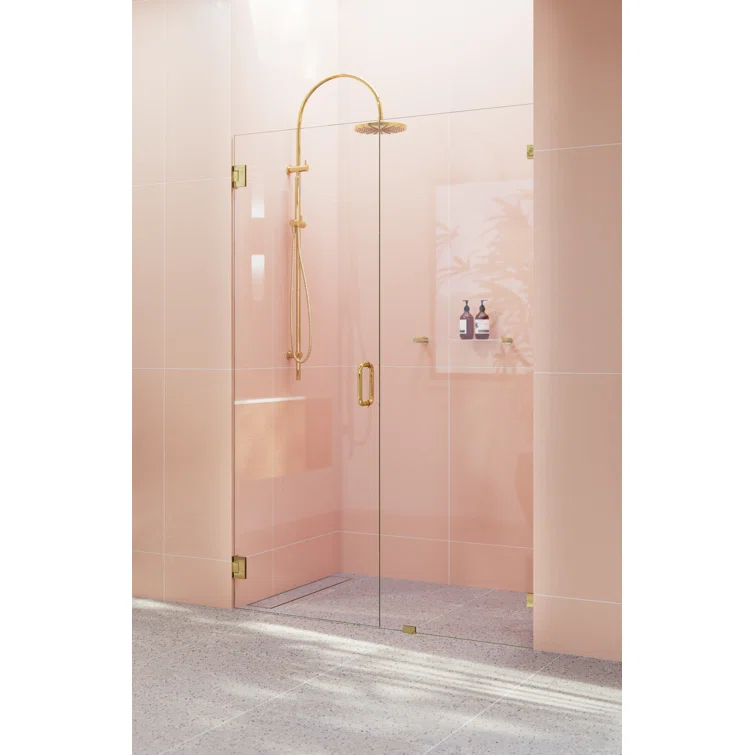 Illume 46 in. x 78 in. Fully Frameless Wall Hinge Shower Door