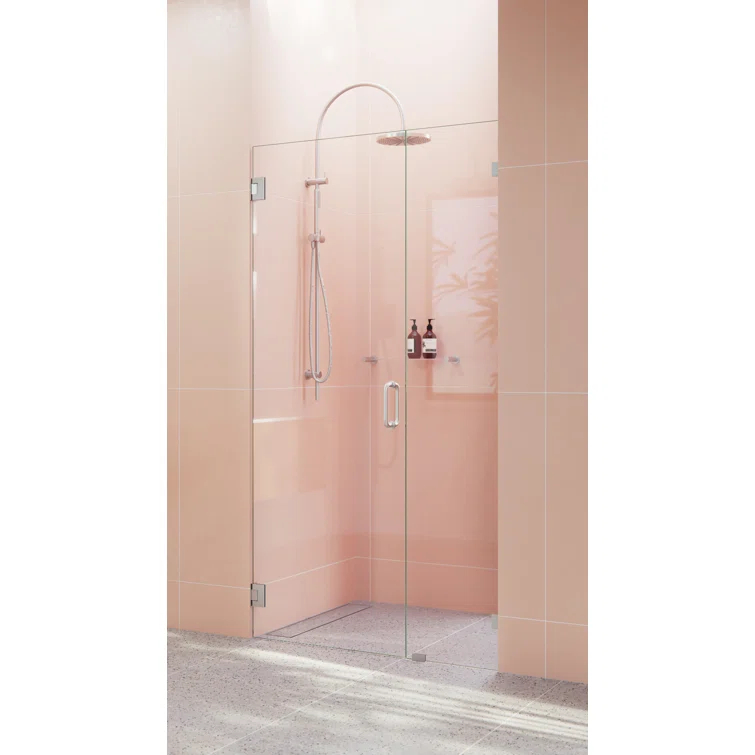 Illume 37.75 in. x 78 in. Fully Frameless Wall Hinge Shower Door