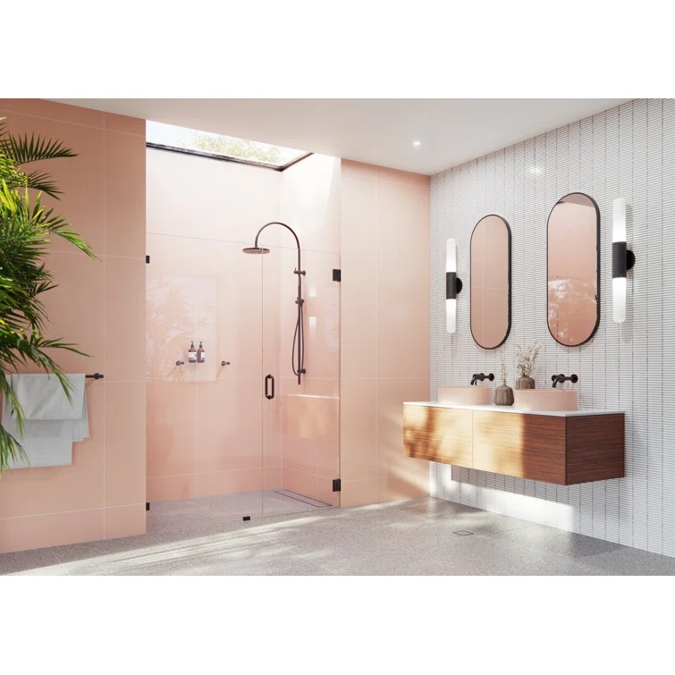 58 in. x 78 in. Fully Frameless Wall Hinge Shower Door