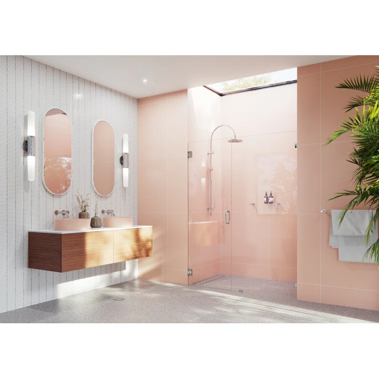 58 in. x 78 in. Fully Frameless Wall Hinge Shower Door
