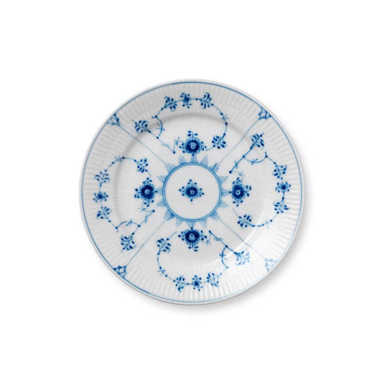 Hand-Painted Blue and White Porcelain Dessert Plate