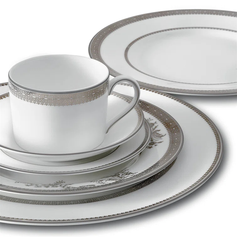 Vera Wang Lace Gold 5 Piece Bone China Place Setting, Service for 1