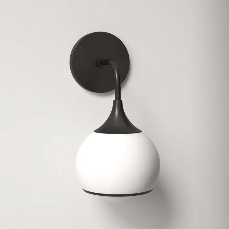 Kegan Single Light Glass Dimmable Armed Sconce