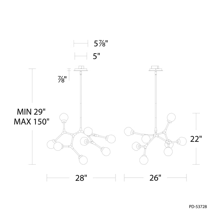 Catalyst 8 - Light Dimmable LED Sputnik Modern Linear Chandelier