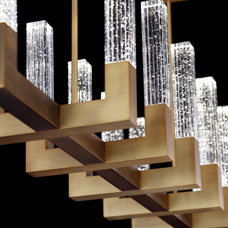 12 - Light Dimmable Square / Rectangle Chandelier