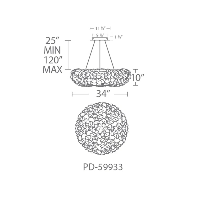 Fluffy 1 - Light Brushed Nickel LED Unique/Statement Pendant