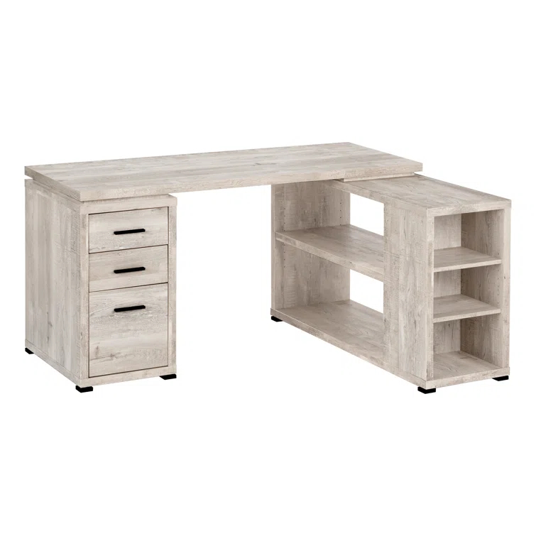 Leomia Computer Desk, Home Office, Corner, Storage Drawers, L Shape, Work, Laptop, Laminate, Black
