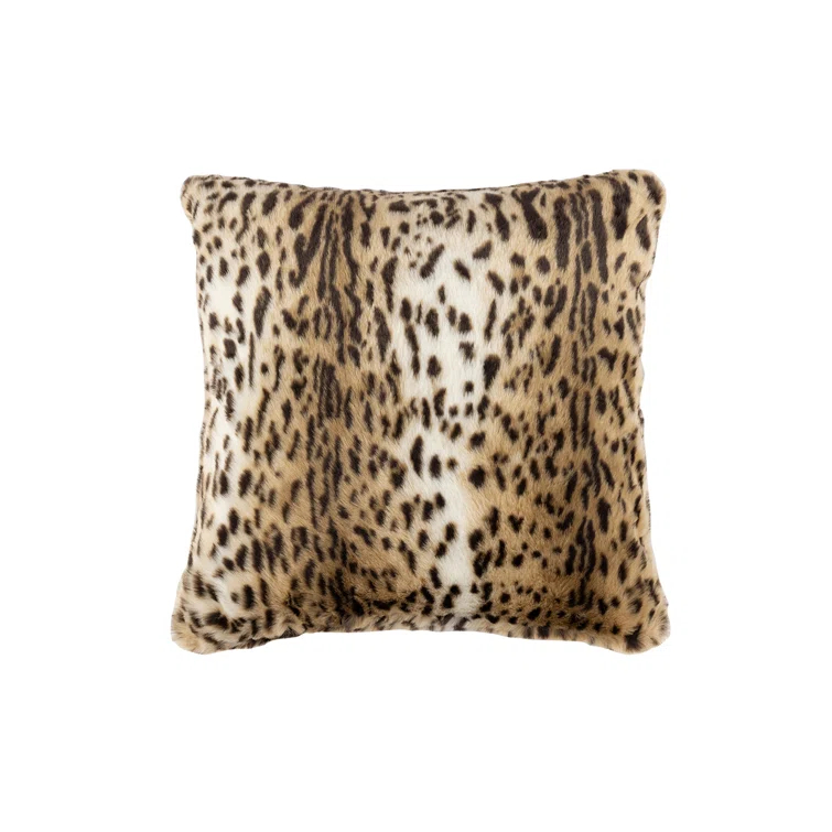 Leopard Appliqued Feather Throw Pillow