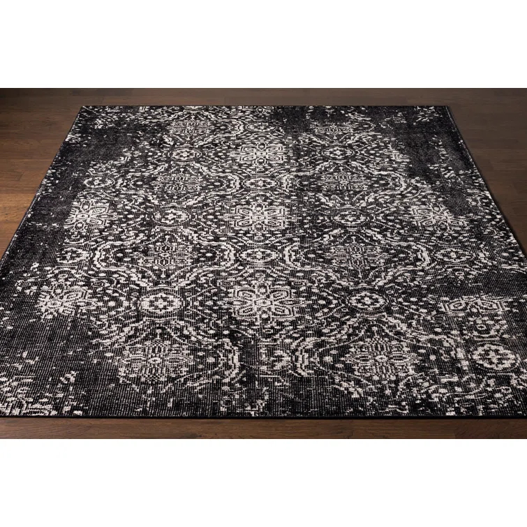Hoboken Hand-Knotted Black/Khaki Area Rug