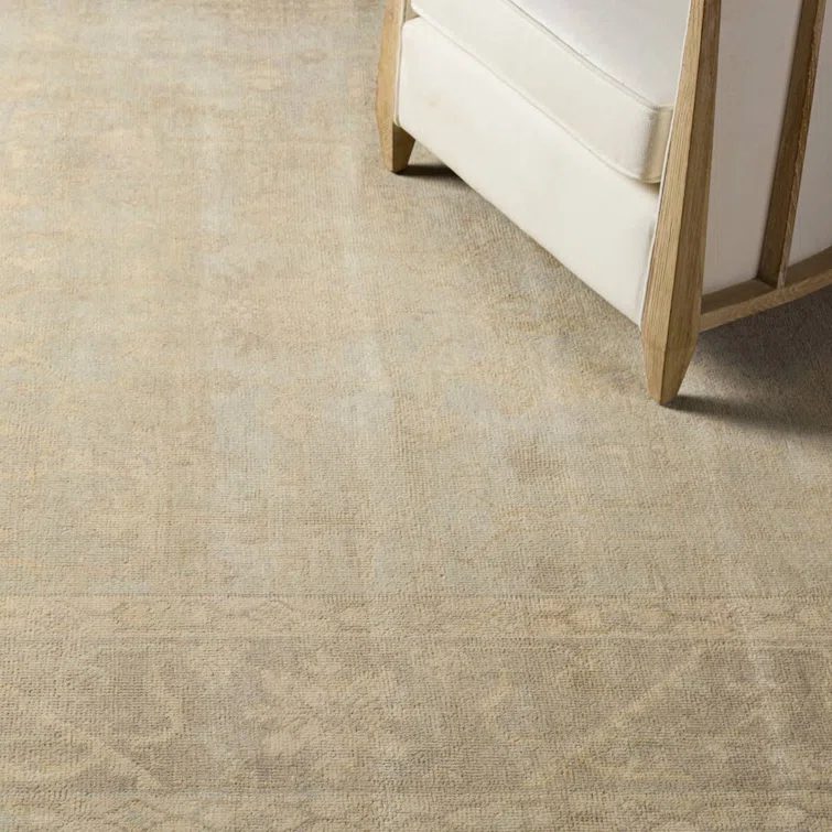 Eloquent Wool Oriental Area Rug in Beige