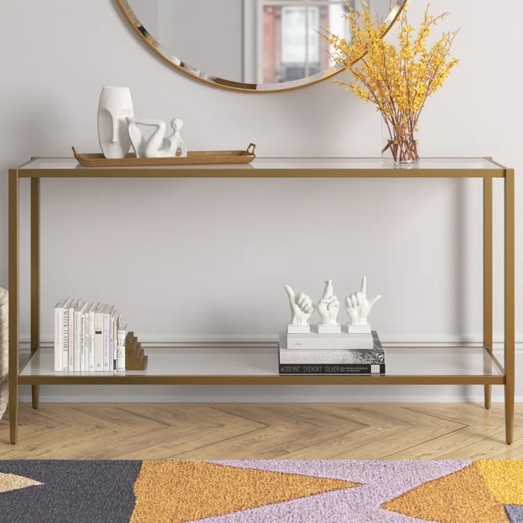Hera Glass Top Console Table