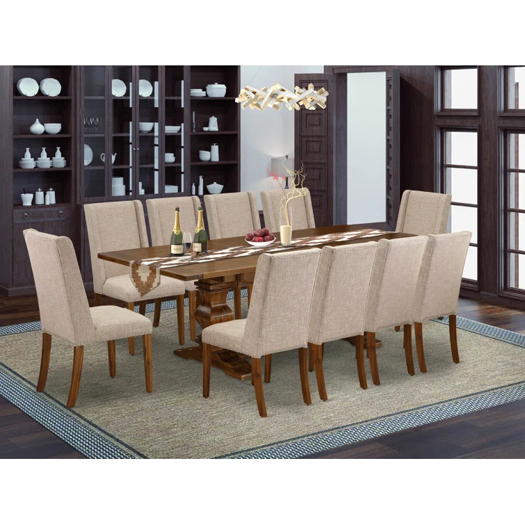 Lassale Removable Leaf Acacia Solid Wood Dining Set