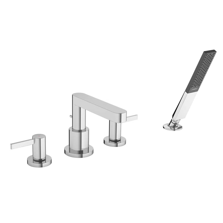 hansgrohe Finoris 4-Hole Roman Tub Set Trim with 1.75 GPM Handshower