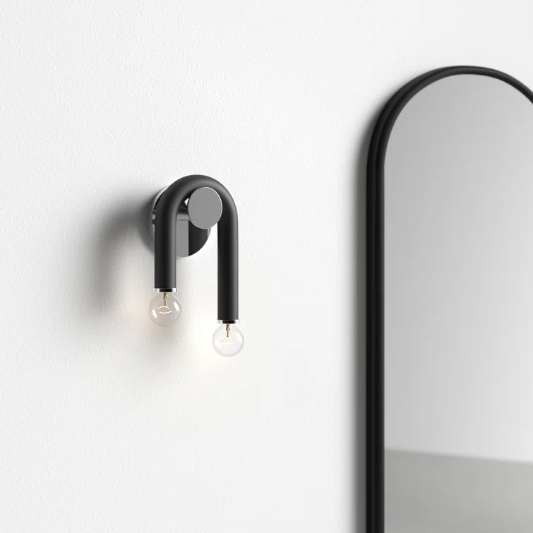 Jeremy 2 Light Steel Dimmable Armed Sconce