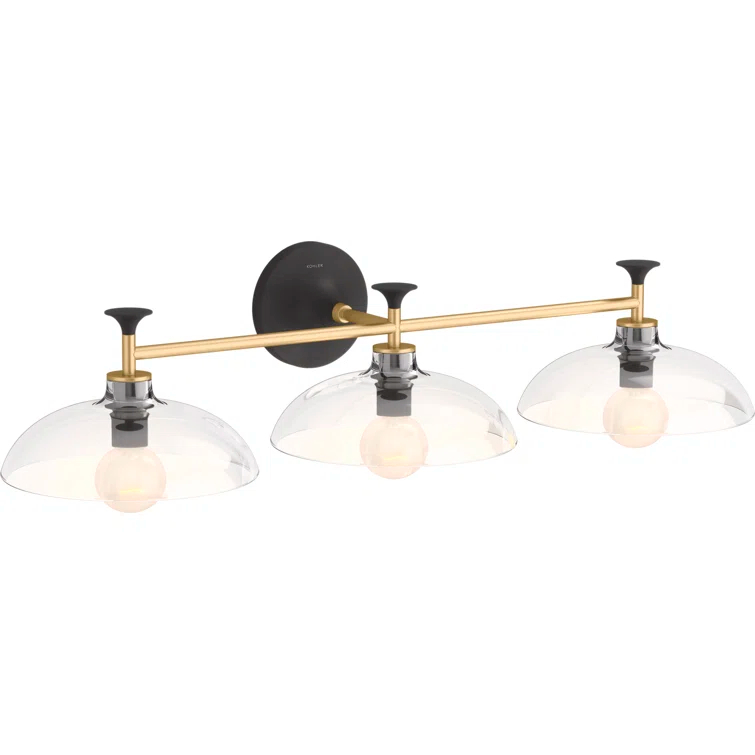 Tone 3 Light Indoor Bathroom Vanity Light Fixture, UL Listed