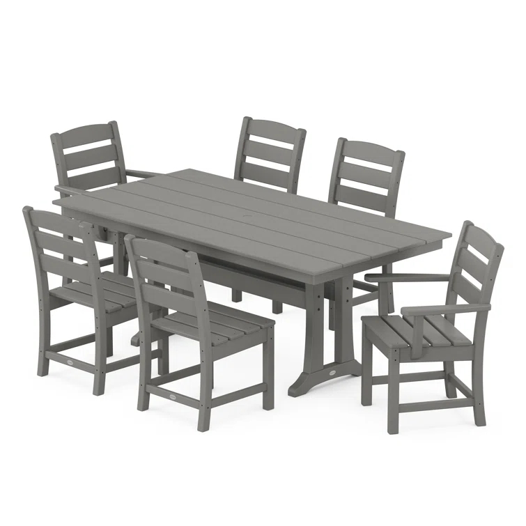 Lakeside 7-Piece Farmhouse Dining Set with Trestle Legs
