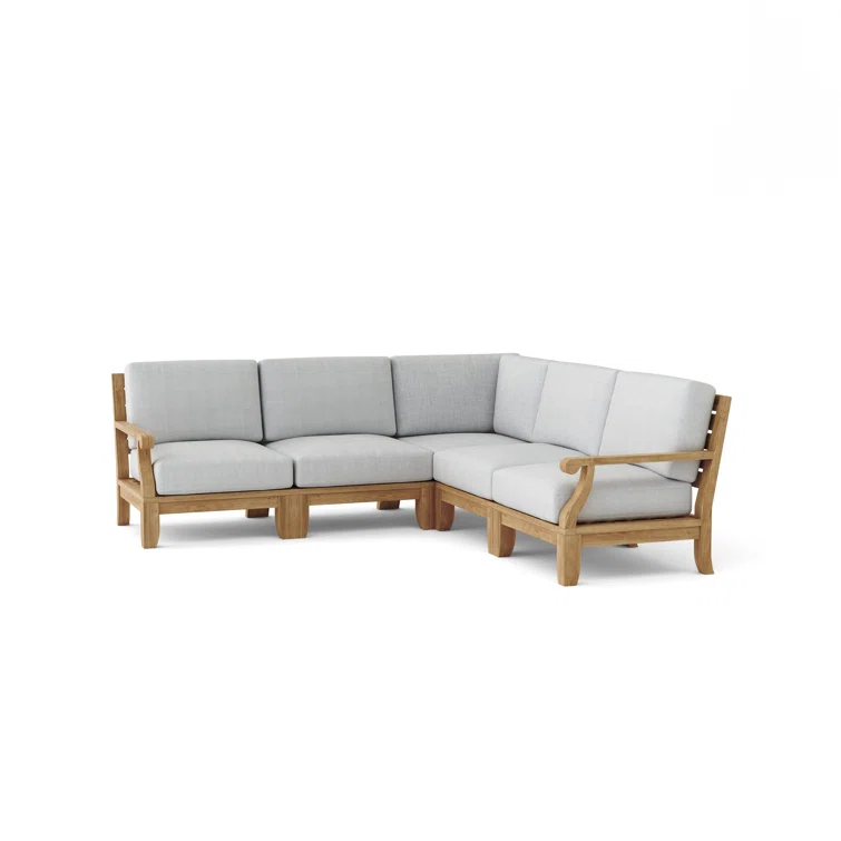 Riviera Natural Teak 5-Person Outdoor Sectional Sofa