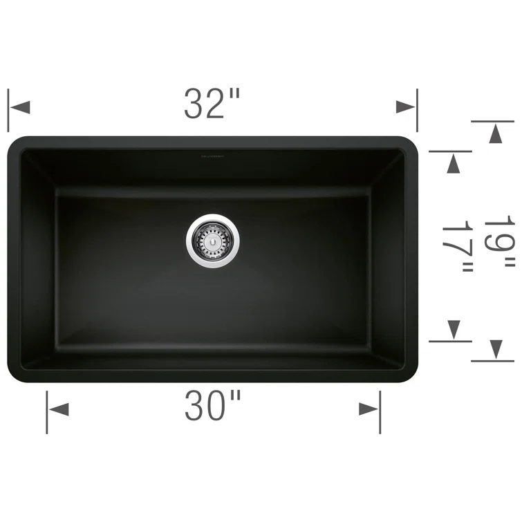 Precis SILGRANIT 32" L X 19" W Super Single Undermount Kitchen SInk