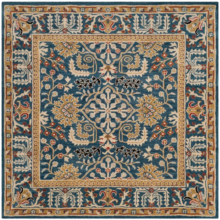 Antiquity Hand-Tufted Dark Blue Area Rug