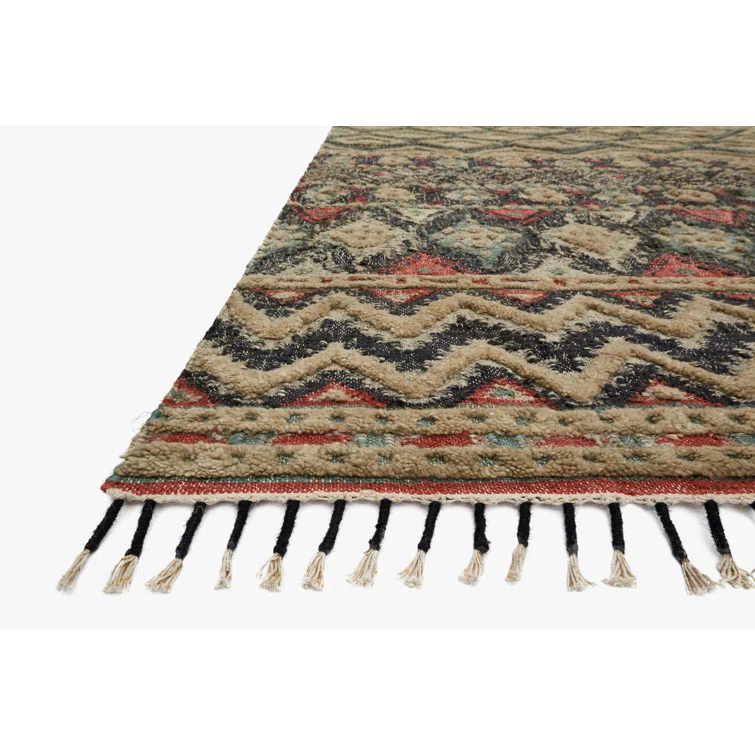 Hand-Knotted Indigo Wool-Cotton Blend Rectangular Rug