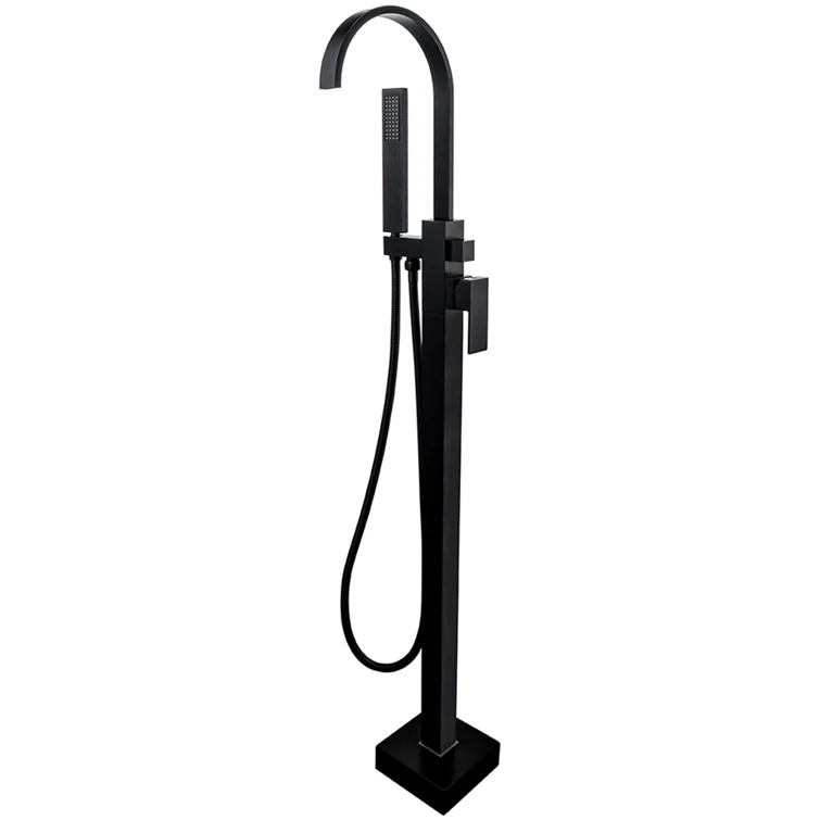 1 Handle Floor Clawfoot Tub Faucet with Diverter