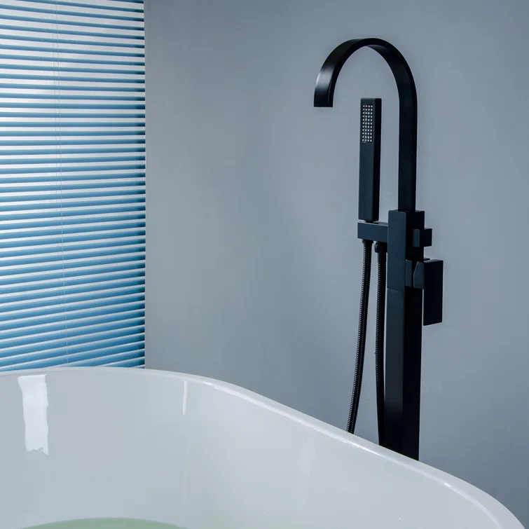 1 Handle Floor Clawfoot Tub Faucet with Diverter