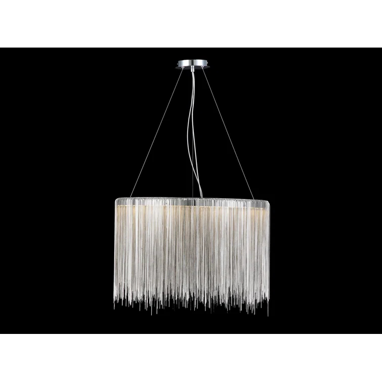 Elegant Chrome 24" LED Chandelier with Flowing Jewelry Chains