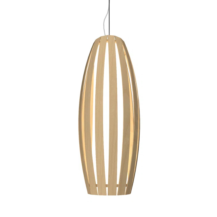 Maple and Silver Mini Geometric LED Pendant Light
