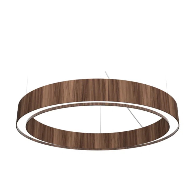 Accord Lighting Cilíndrico Wood Dimmable LED Drum Chandelier