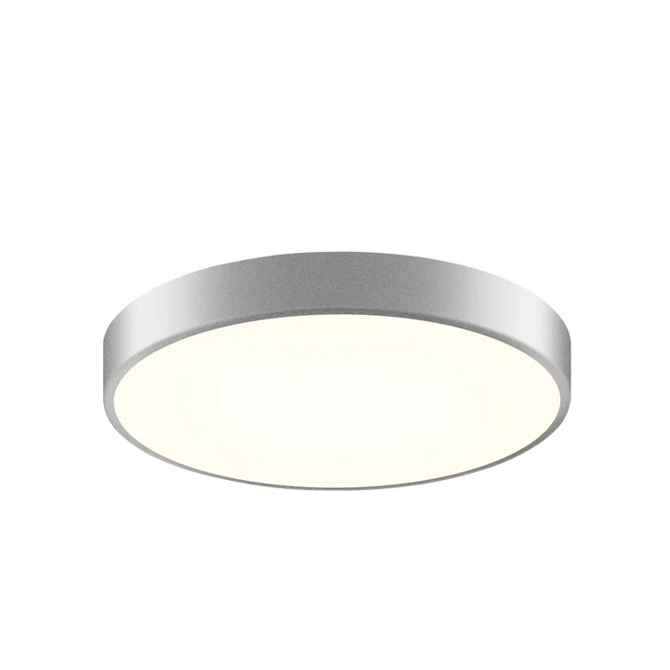 Pi Bright Satin Aluminum 8" LED Flush Mount Light