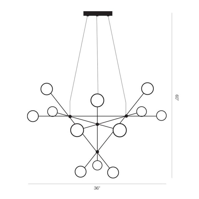 SONNEMAN Proton™ 12 - Light Dimmable LED Sputnik Sphere Chandelier