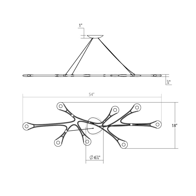 SONNEMAN Abstraction 8 - Light Dimmable LED Chandelier